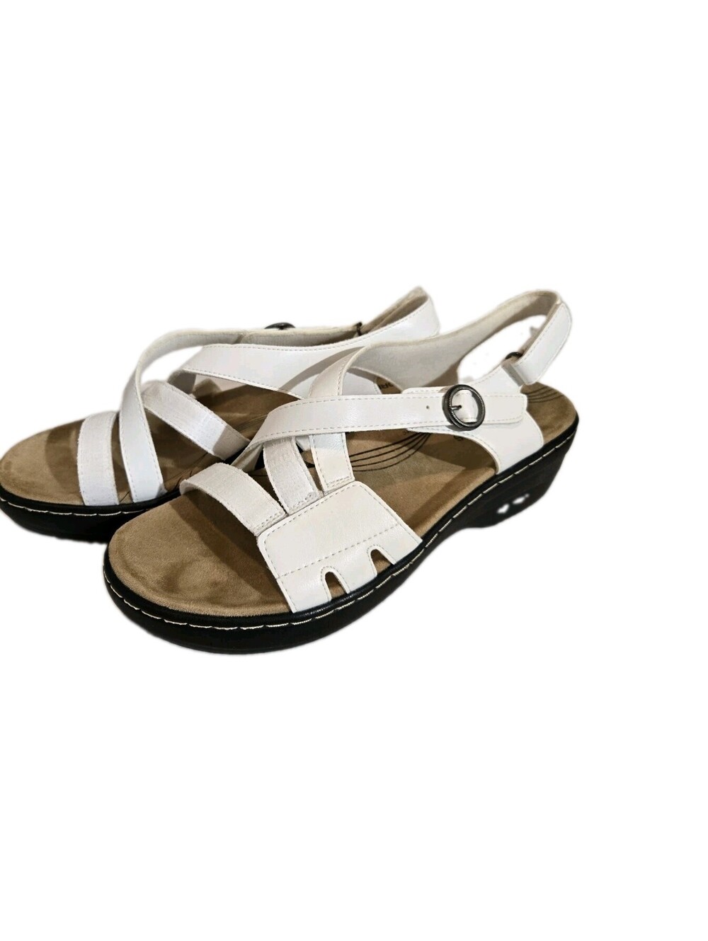 Dream Pairs Wedge Sandals Sz 8.5 Arch Support Comfort White